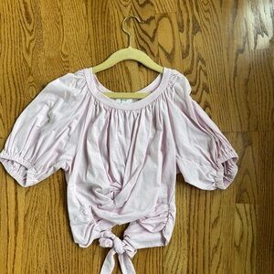 Pink Top with Tie Detail